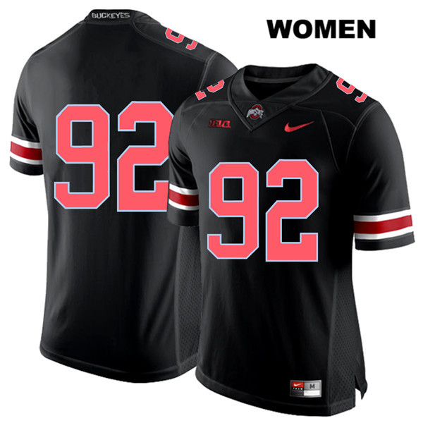 Ohio State Buckeyes Women's Haskell Garrett #92 Red Number Black Authentic Nike No Name College NCAA Stitched Football Jersey DT19V43NF